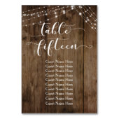 Table Wood & Lights Quinze avec carte de noms d'in (Dos)