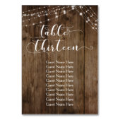 Table Wood & Lights Treize avec la carte de nom d' (Dos)