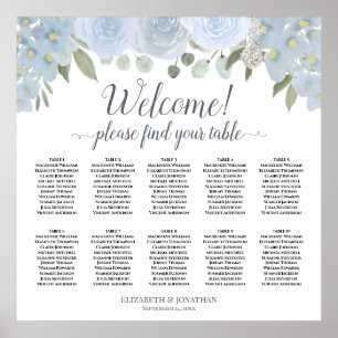 Tableau 10 Mariage Boho bleu Dusty