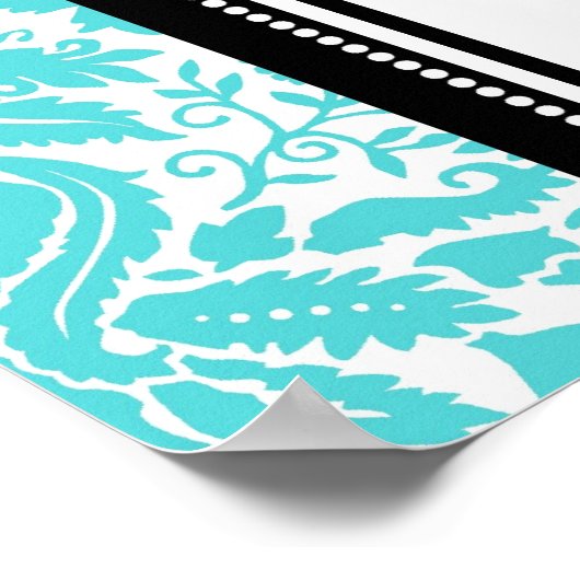 Tableau 10 Tables Aqua Black Damask (Coin)