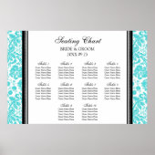 Tableau 10 Tables Aqua Black Damask (Devant)