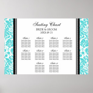Tableau 10 Tables Aqua Black Damask