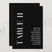 Tableau 11 Mariage moderne en gras Numéro de table (Devant / Derrière)