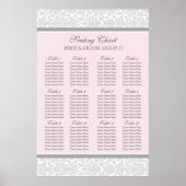 Tableau 12 Tableaux 96 Invités Gris rose Damas (Devant)