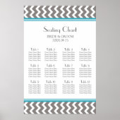 Tableau 12 Tables Turquoise Gris Chevron (Devant)