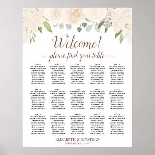 Tableau 15 - Planche à broche Rose - Mariage Table (Devant)