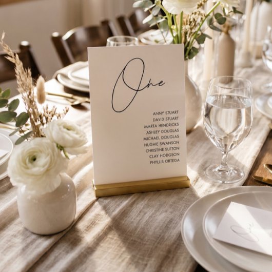 Tableau 1 Modèle de numéro de table de mariage mod
