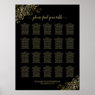 Tableau 20 Mariage de garnitures en noir et or