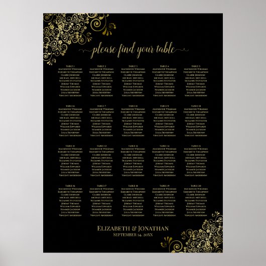 Tableau 20 Mariage de garnitures en noir et or (Devant)