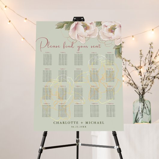 Tableau 20 Mariage floral flou et taille de table
