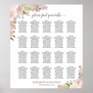 Tableau 20 Mariage floral rose poussiéreux