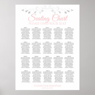 Tableau 20 Mariage rose et gris simple