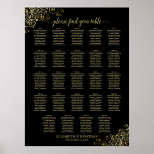 Tableau 24 Mariage à chic noir et or