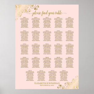 Tableau 24 Plat de Mariage rose et or