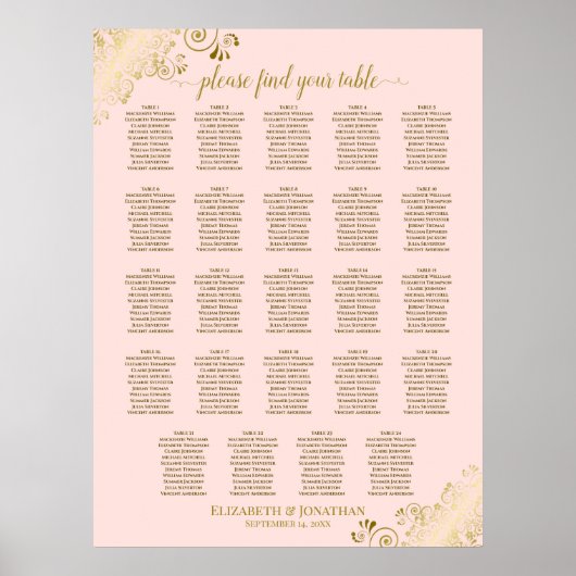 Tableau 24 Plat de Mariage rose et or (Devant)