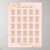 Tableau 25 Gold & Blush Pink Mariage Seating Chart (Devant)