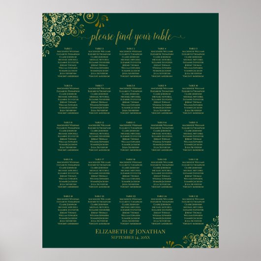 Tableau 25 Gold Emerald Green Mariage (Devant)
