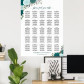 Tableau 25 Tableau Turquoise Boho Floral Mariage S (Bureau à domicile)