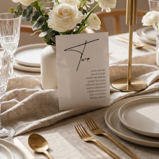 Tableau 2 Modèle de numéro de table de mariage mod