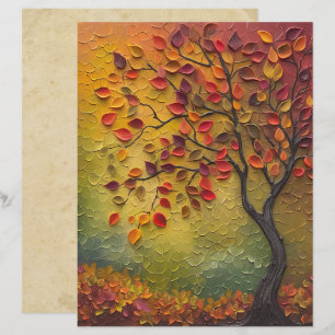 Tableau 3D Papier à rebut de l'arbre d'automne