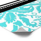 Tableau 5 Tables Aqua Black Damask (Coin)