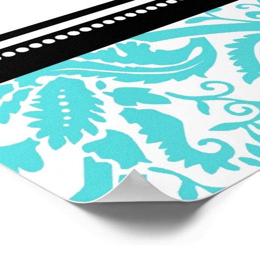 Tableau 5 Tables Aqua Black Damask (Coin)