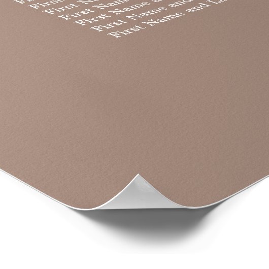 Tableau 6 Mariage de table Poster (Coin)