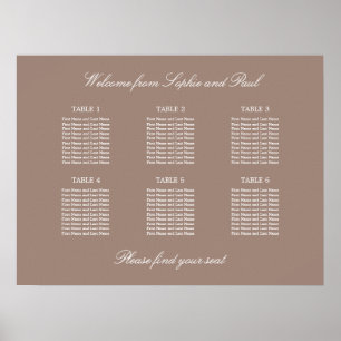 Tableau 6 Mariage de table Poster