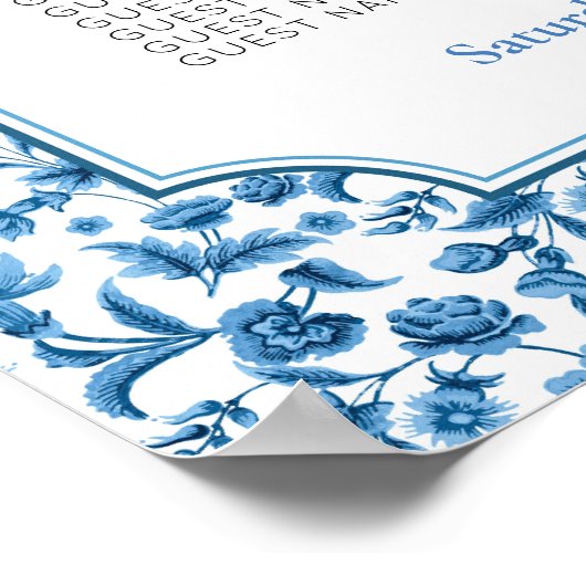 Tableau 6 Plan de siège Mariage Chintz bleu et bla (Coin)