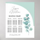 Tableau 6 Plan de siège Mariage Eucalyptus Feuille (Devant)