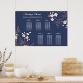Tableau 6 Tableaux Corail Bleu Floral (Cuisine)