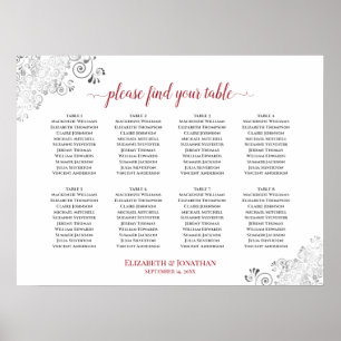 Tableau 8 Mariage blanc et rouge frileux