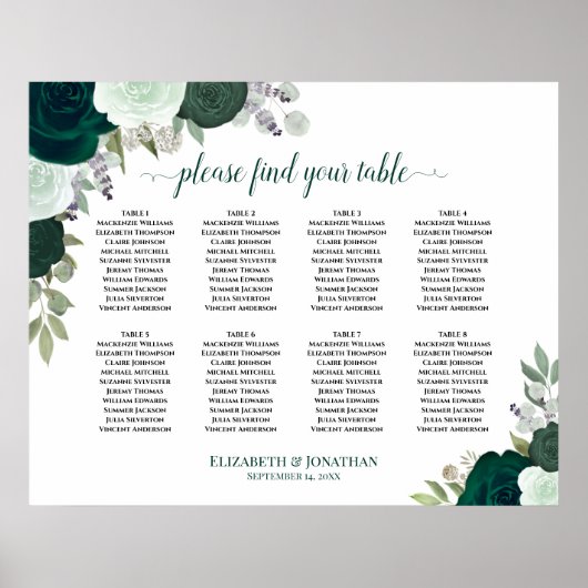 Tableau 8 Mariage vert émeraude (Devant)