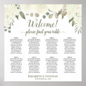 Tableau 8 Roses blanches Mariage Boho Tableau des  (Devant)
