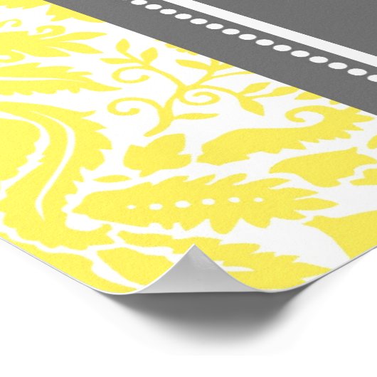 Tableau 8 Tableaux Gris Jaune Damas (Coin)