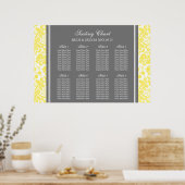 Tableau 8 Tableaux Gris Jaune Damas (Cuisine)