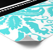 Tableau 8 Tables Aqua Black Damask (Coin)