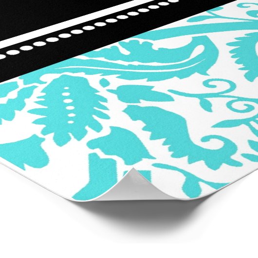 Tableau 8 Tables Aqua Black Damask (Coin)