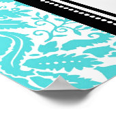 Tableau 8 Tables Black Aqua Damask (Coin)