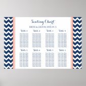 Tableau 8 Tables Coral Blue Chevron (Devant)