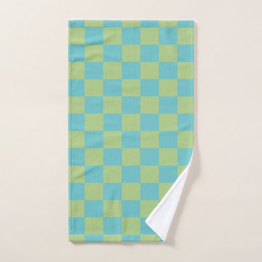 Tableau À damiers Motif en bleu et vert (Serviette à main)