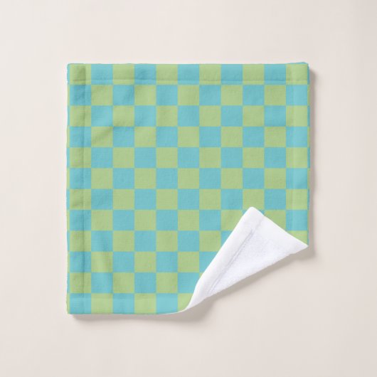 Tableau À damiers Motif en bleu et vert (Gant de toilette)