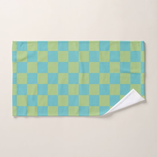 Tableau À damiers Motif en bleu et vert (Serviette à main)