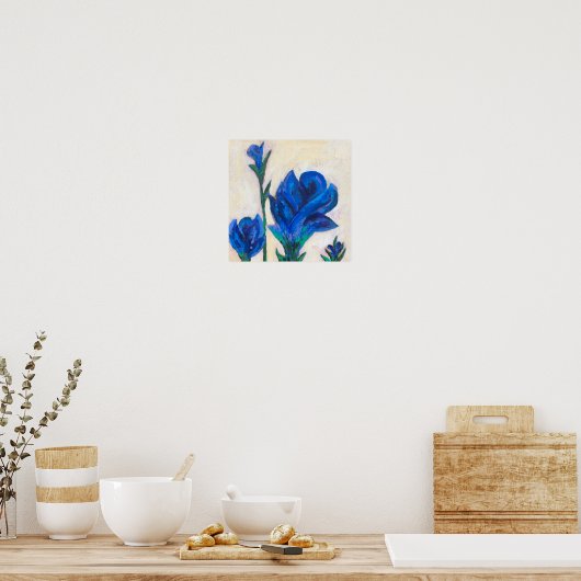Tableau à fleurs bleues (Cuisine)