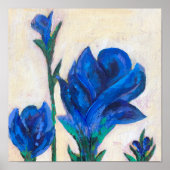 Tableau à fleurs bleues (Devant)