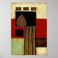 Tableau à panneaux multicolores avec feuille Brown