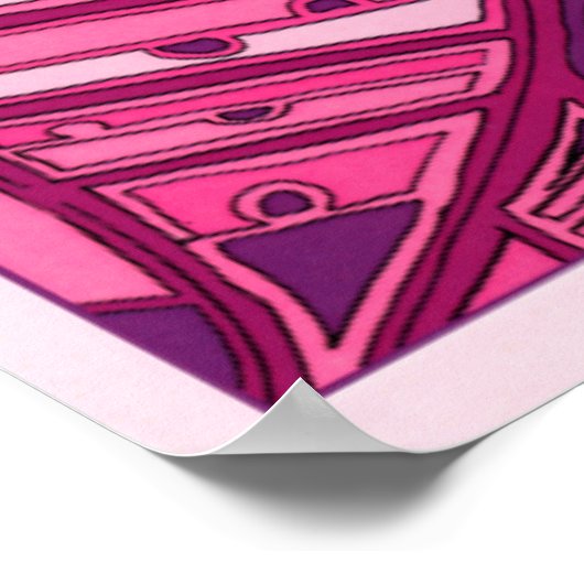 Tableau Abstrait à panneau rose (Coin)