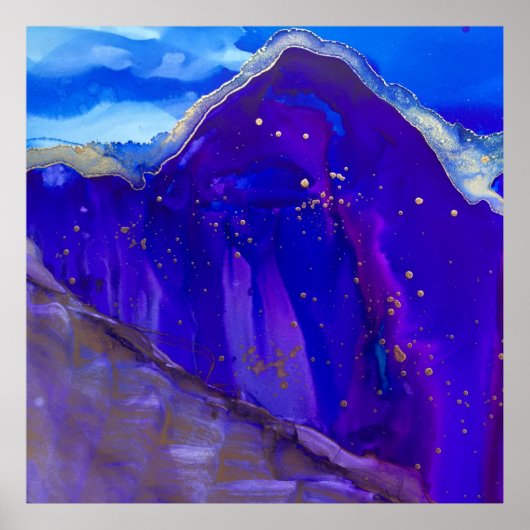 Tableau abstrait bleu et blanc (Devant)