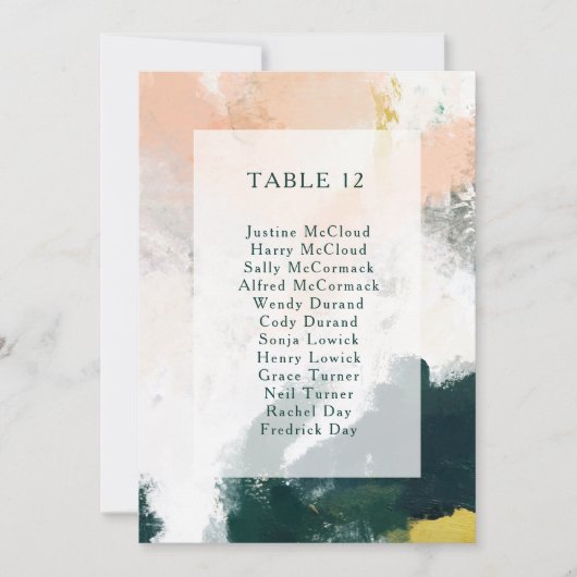 Tableau Abstrait Coloré Numéro de table Siège (Devant)