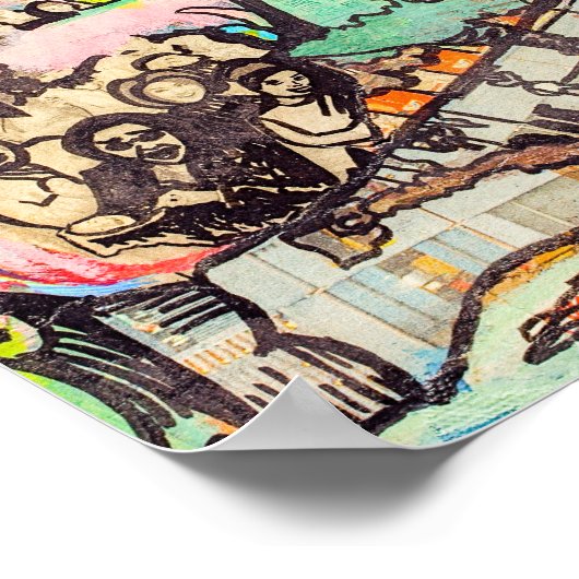 Tableau Abstrait coloré Poster d'Art Archival (Coin)